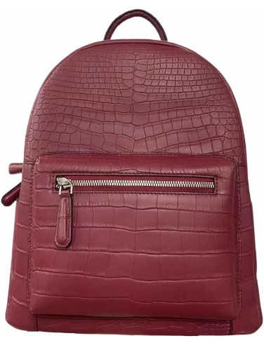 Burgundy Exotic Crocodile Leather Backpack for Women - Genuine Alligator Bag